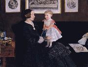 Sir John Everett Millais Mrs James Wyatt Jr and her Daughter Sarah Spain oil painting artist